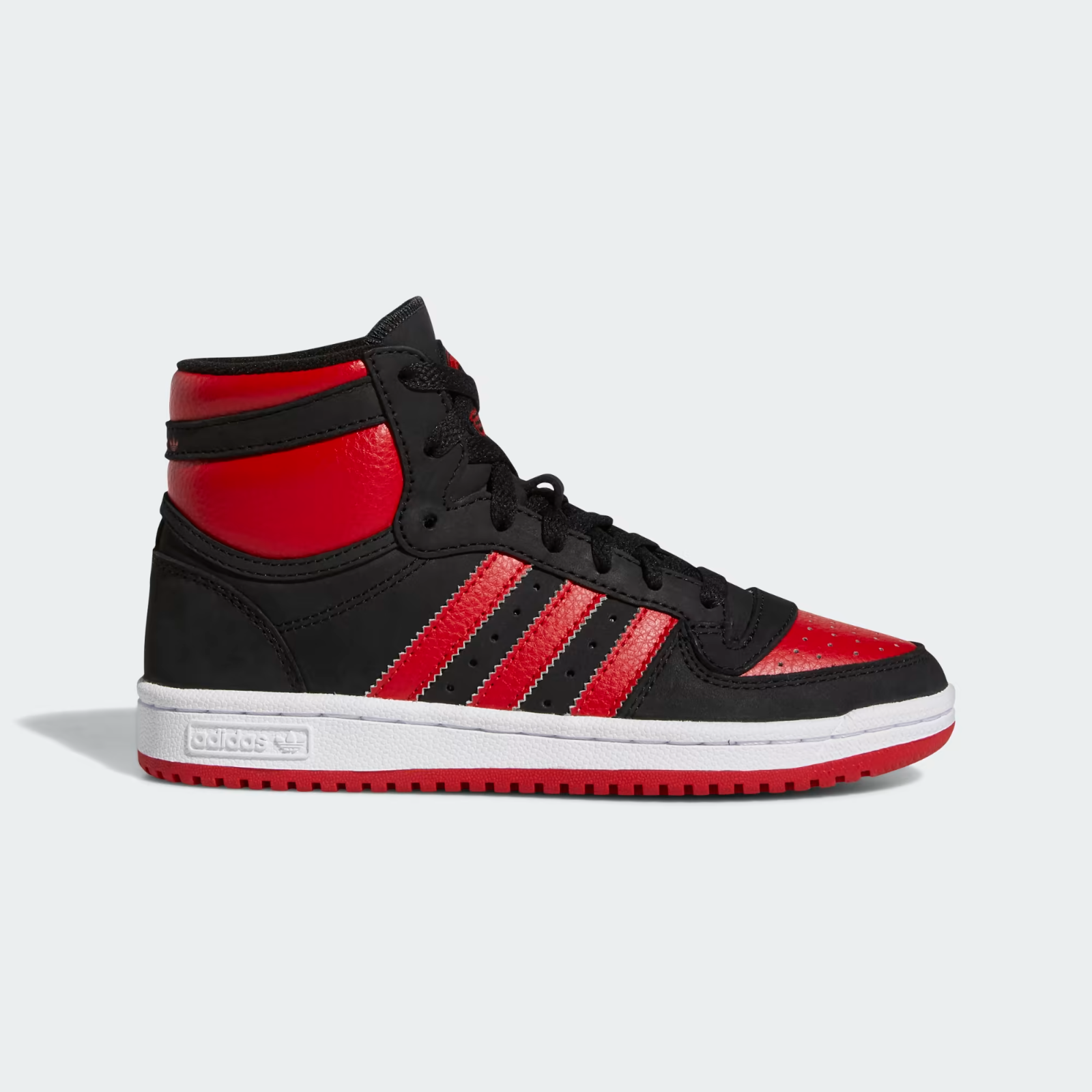 Adidas Kids High Top Trainers / Top Ten / Black Red / RRP £65