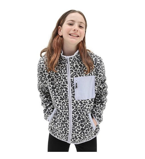 Vans Girls Snow Leopard Fleece Jacket / Nimbus Cloud / RRP £80