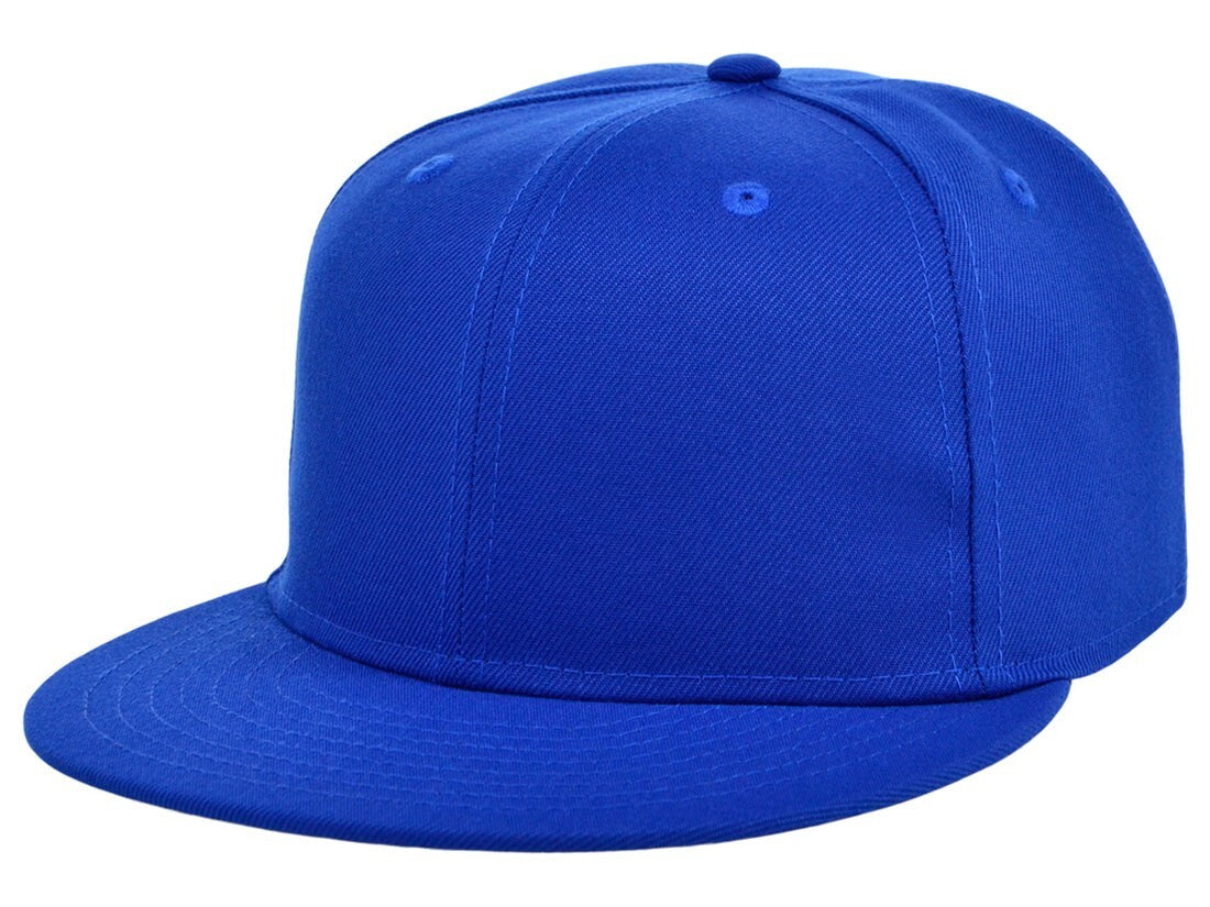 Unisex Plain Full Court Fitted Hat / Royal Blue / £22