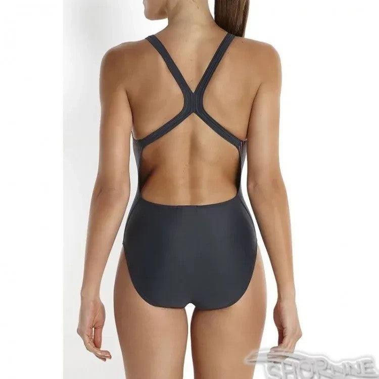 Speedo Women's Placement Powerback Swimsuit / Black Navy / RRP £40