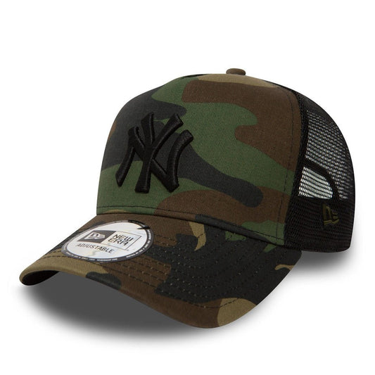 New Era Adult New York Yankees Clean A-Frame Trucker Cap / Black Camo / RRP £27