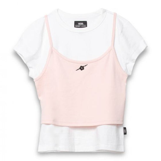 Vans Womens Vans X Sandy Cross Layered T-Shirt Tank / Crystal Pink / RRP £52