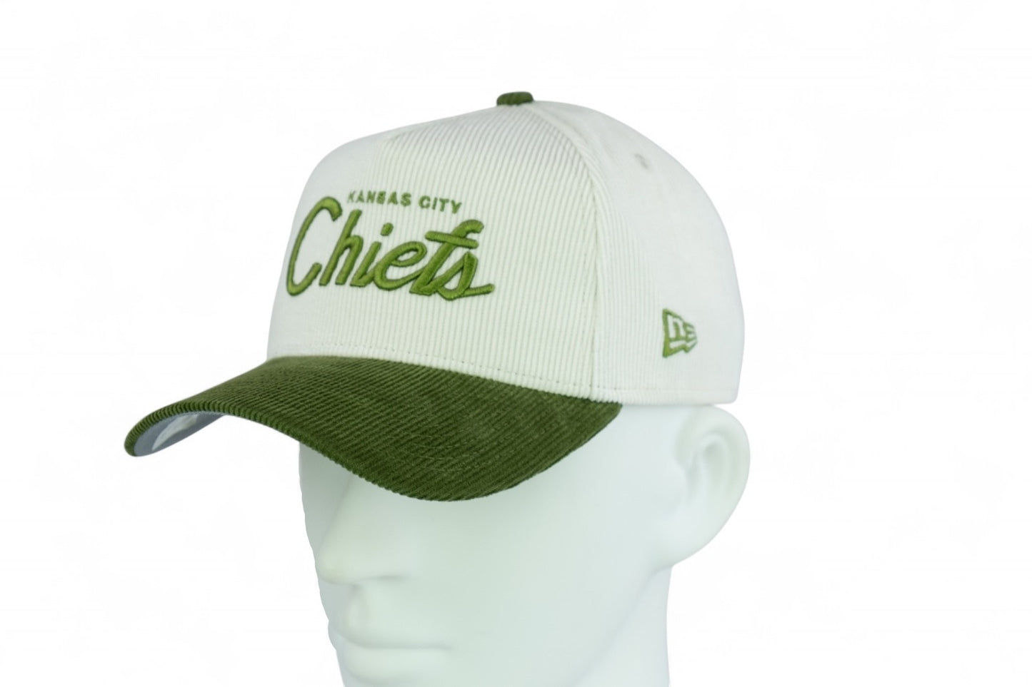 New Era Kansas City Chiefs NFL Retro Cord A-Frame Cap / Silver Khaki / RRP £40