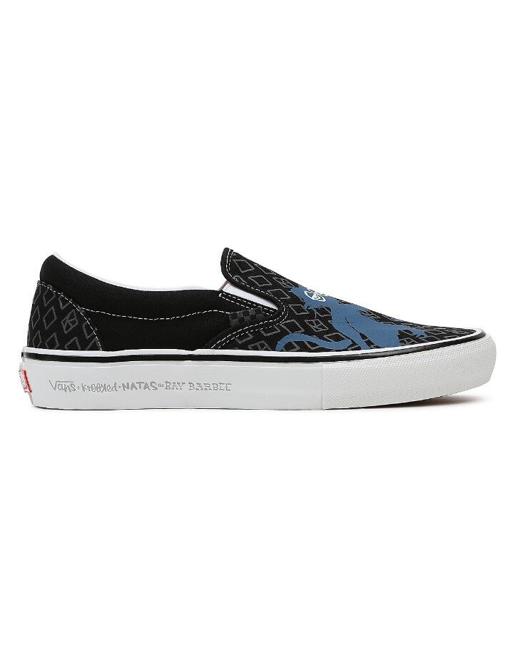 Vans Mens Krooked By Natas For Ray Skate Slip-on Shoes / Black / RRP £70