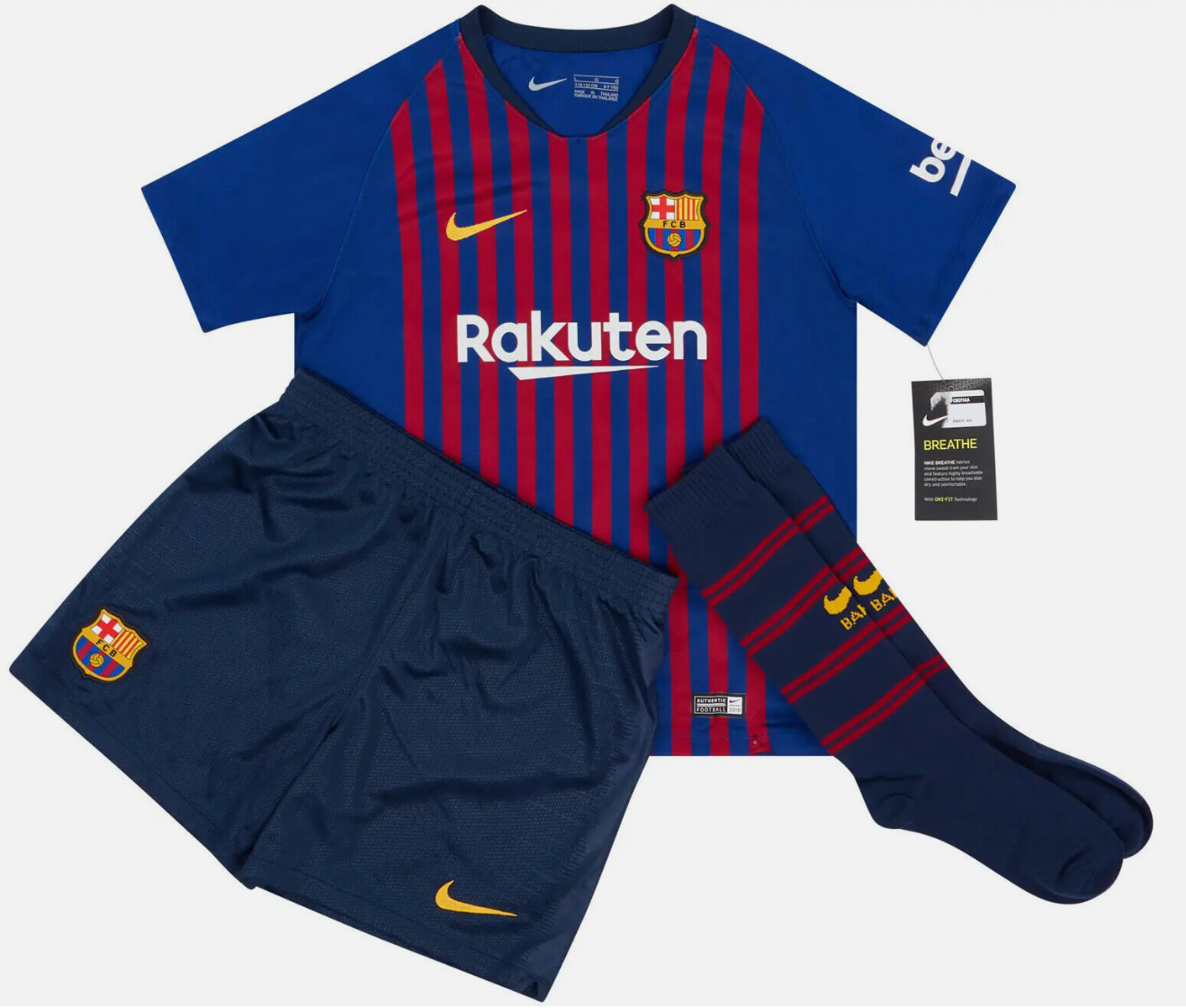 Nike Toddler Barcelona Full Football Kit / Home Blue Red / 18-19 / RRP £40
