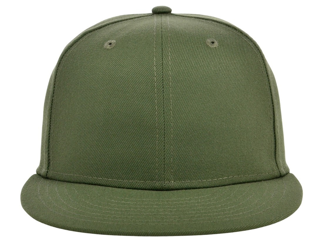 Crowns By Lids Unisex Plain Full Court Fitted UV Hat / Olive/Camo / RRP £25