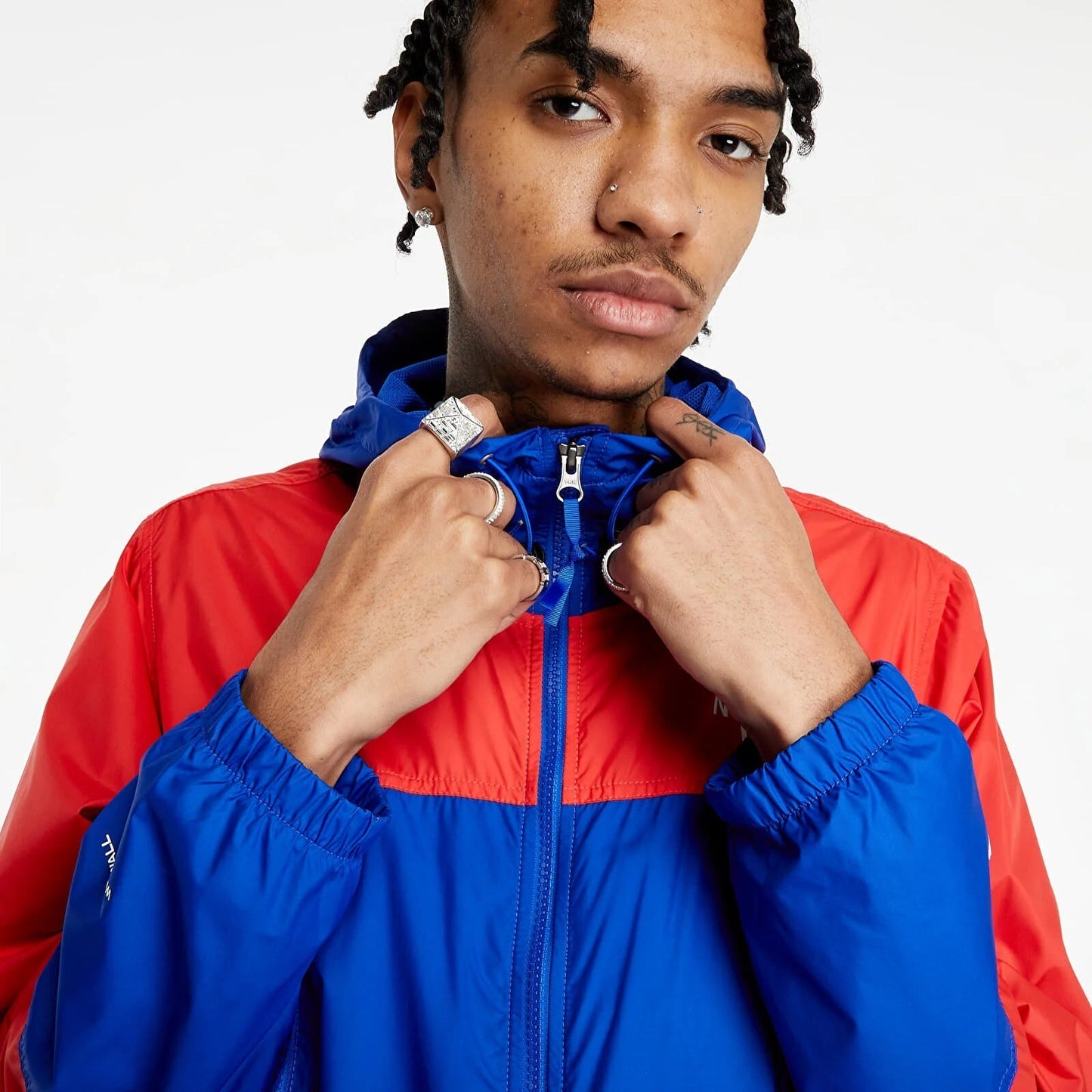 The North Face Mens Hydrenaline Wind Jacket / TNF Blue/Horizon Red / RRP £90