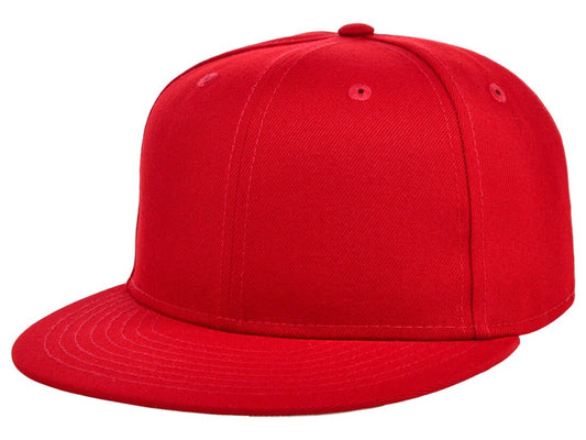 Unisex Plain Full Court Fitted Hat / Red / £22