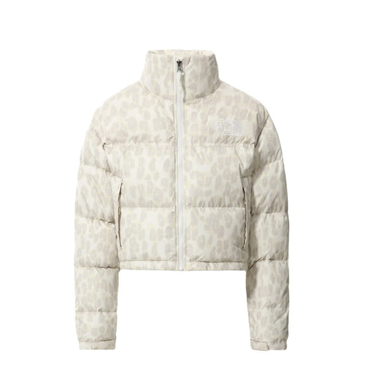 The North Face Women's Printed Nuptse Short Jacket / Silver / RRP £235 / BNWT