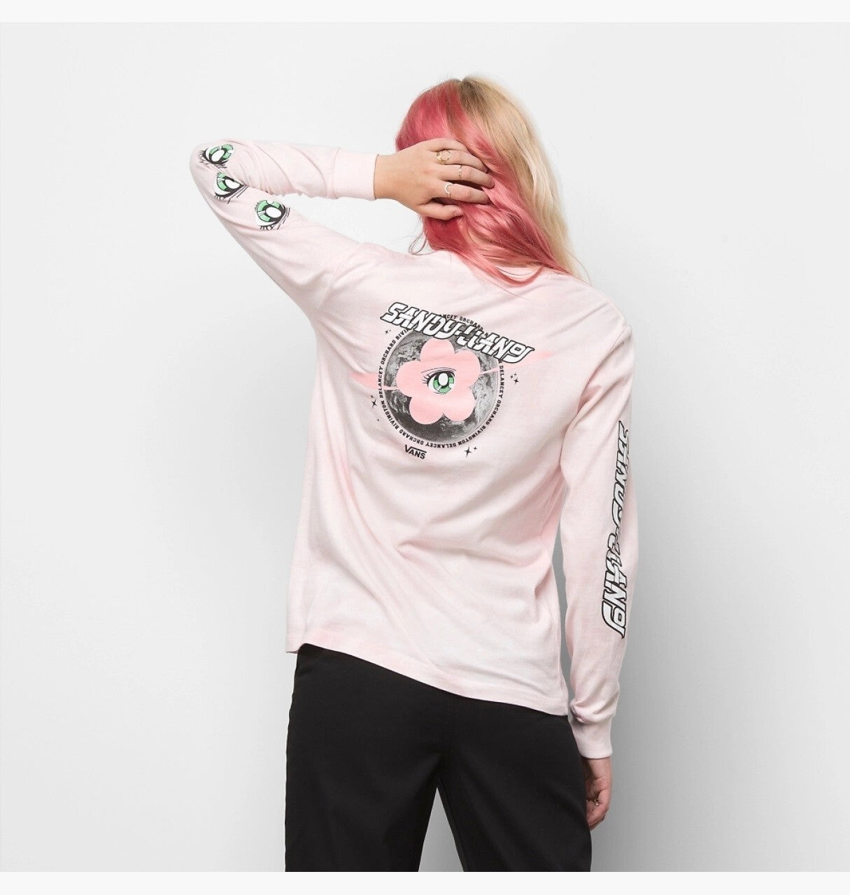 Vans Women's X Sandy Liang Long Sleeve Crew T-Shirt / Pink / RRP £50