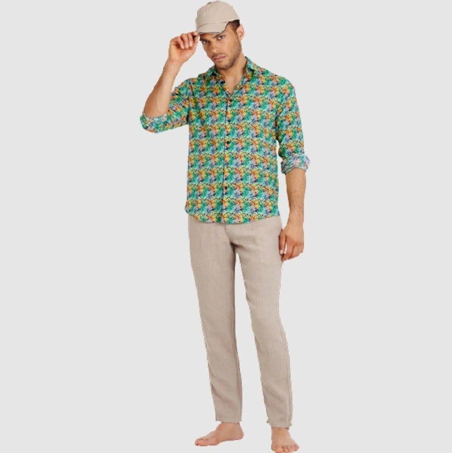 Vilebrequin Light Cotton Shirt / Unisex Caracal / Green / RRP £165