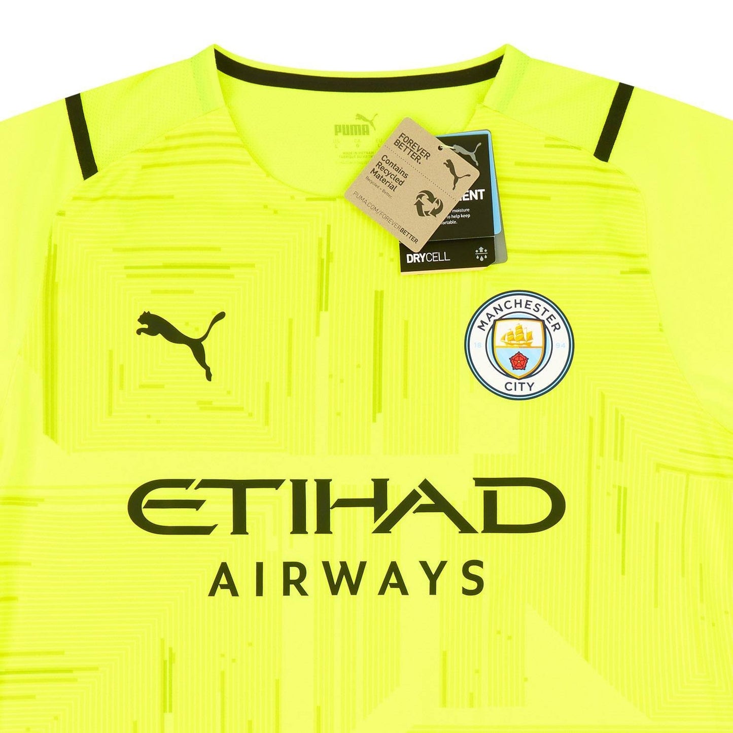Puma Mens 2021-22 Manchester City Player Issue Gk S/S Shirt/Yellow/RRP £109.99