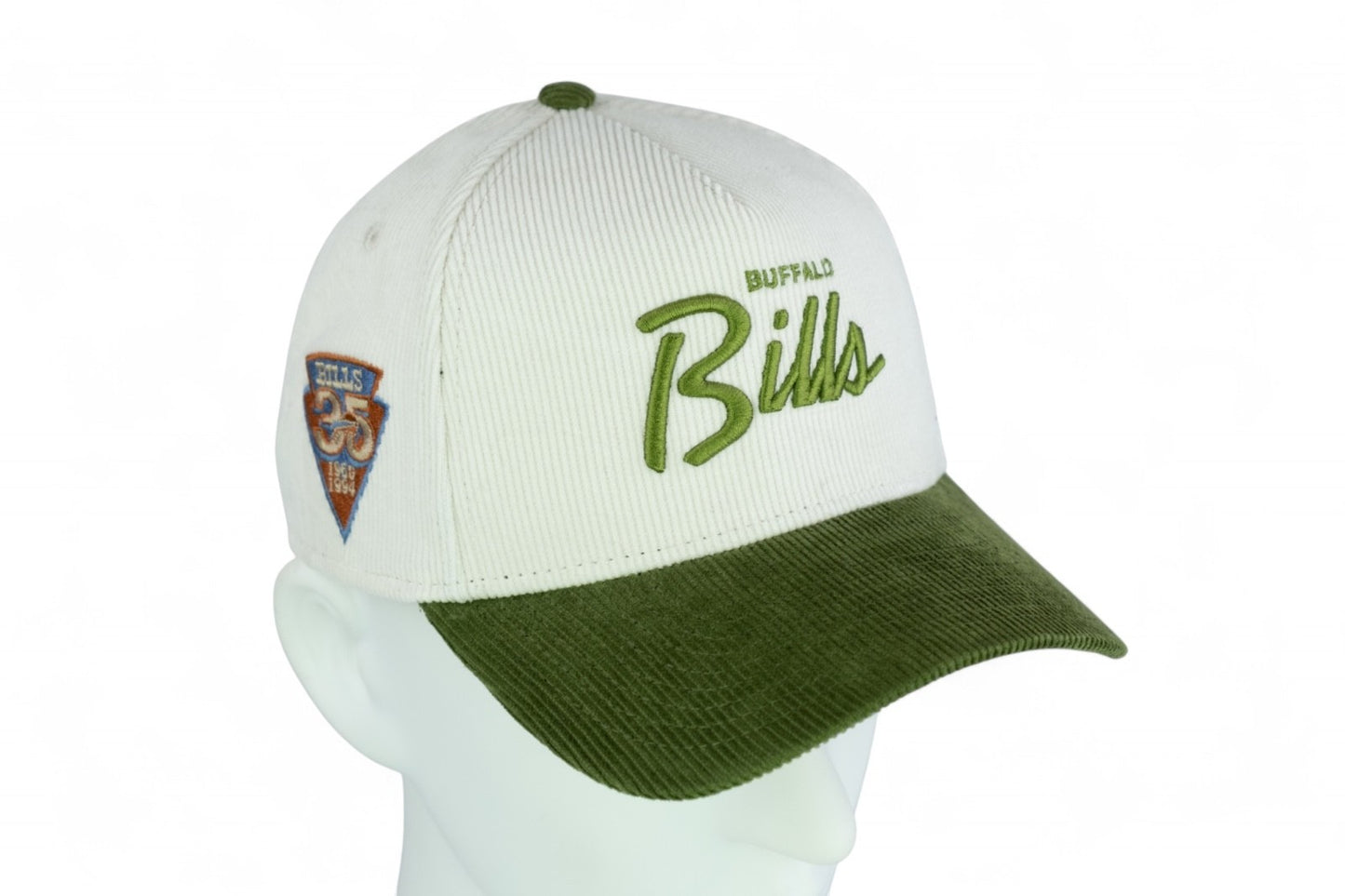 New Era Buffalo Bills NFL Retro Cord Snapback Cap / Silver Khaki / RRP £40