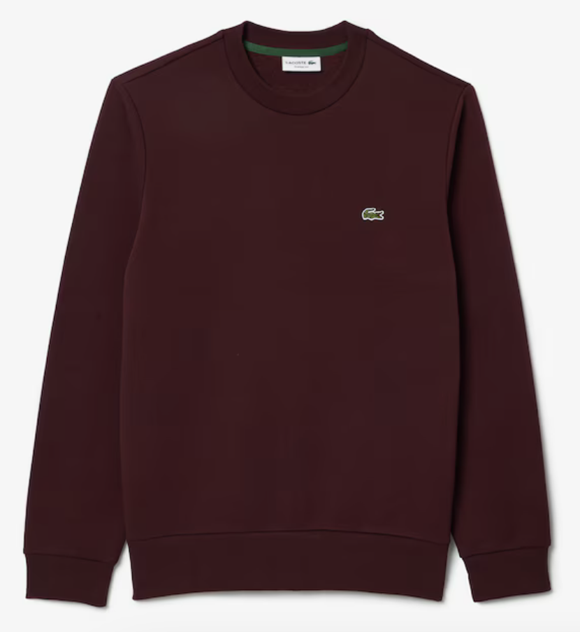 Lacoste Mens Fleece Crew Neck Sweatshirt / Bordeaux / BNWT / RRP £109