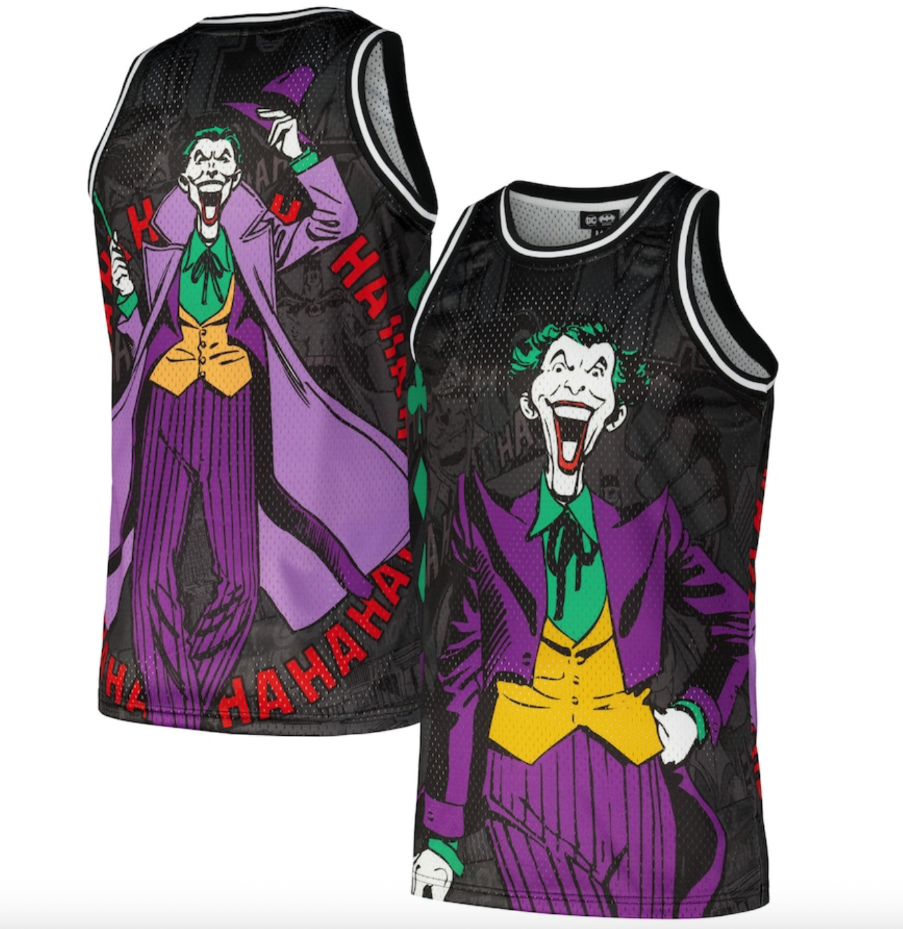 DC Comic Youth Joker Comic Big Print Mesh Jersey Vest / Black / RRP £30