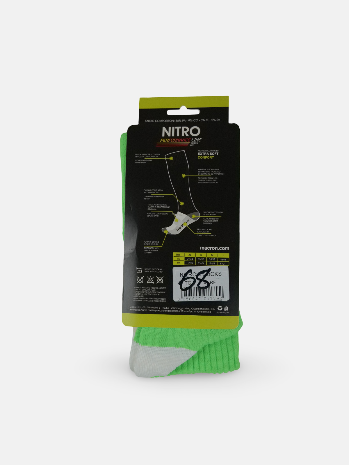 Macron Mens 2018-19 Hellas Verona Training Football Socks / Green / RRP £14.99