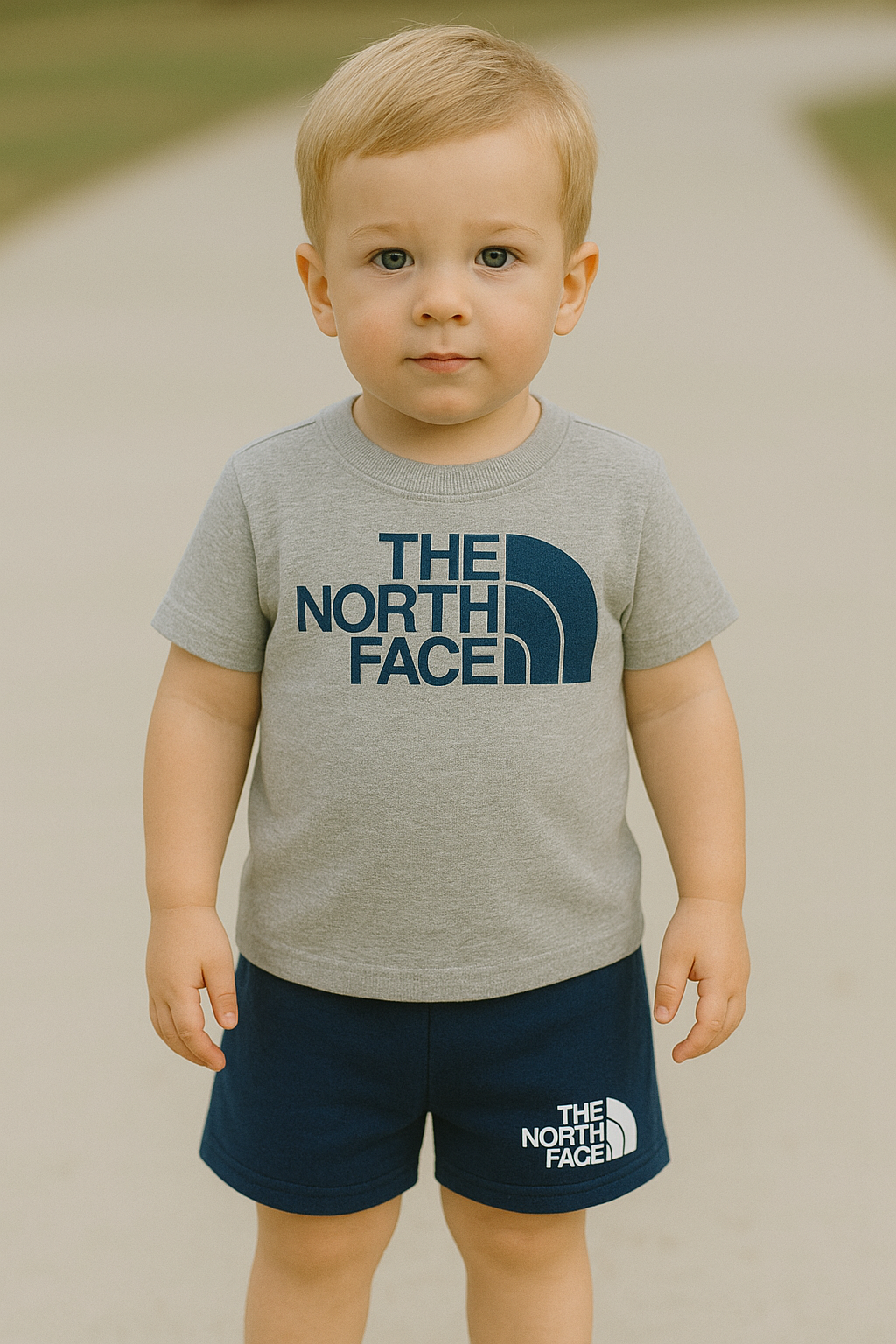 The North Face Toddler Cotton Summer T-Shirt and Short Set Grey Navy / RRP £35