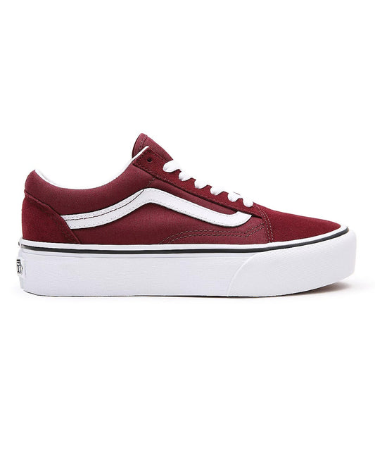 Vans Unisex Old Skool Platform Trainers / Red White / RRP £75