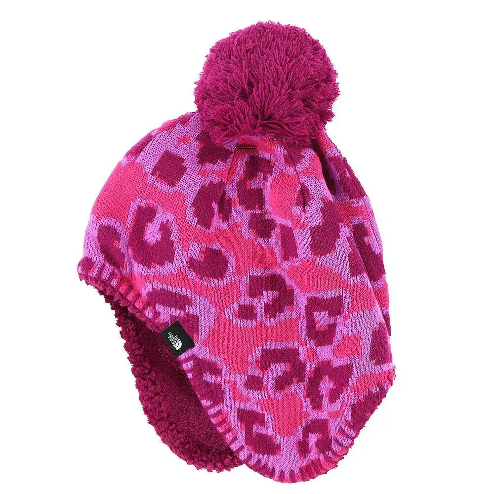 The North Face Youth Littles Faroe Beanie / Pink Leopard Print / BNWT / RRP £25