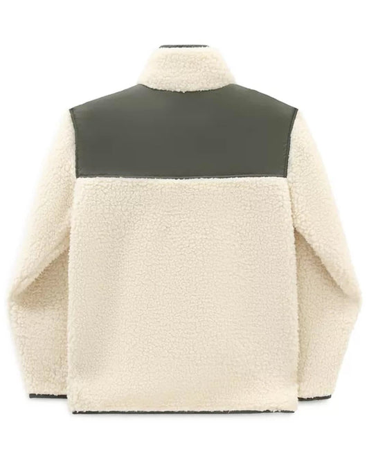 Vans Womens Dreaming Sherpa Jacket / Bone White Olive / RRP £120