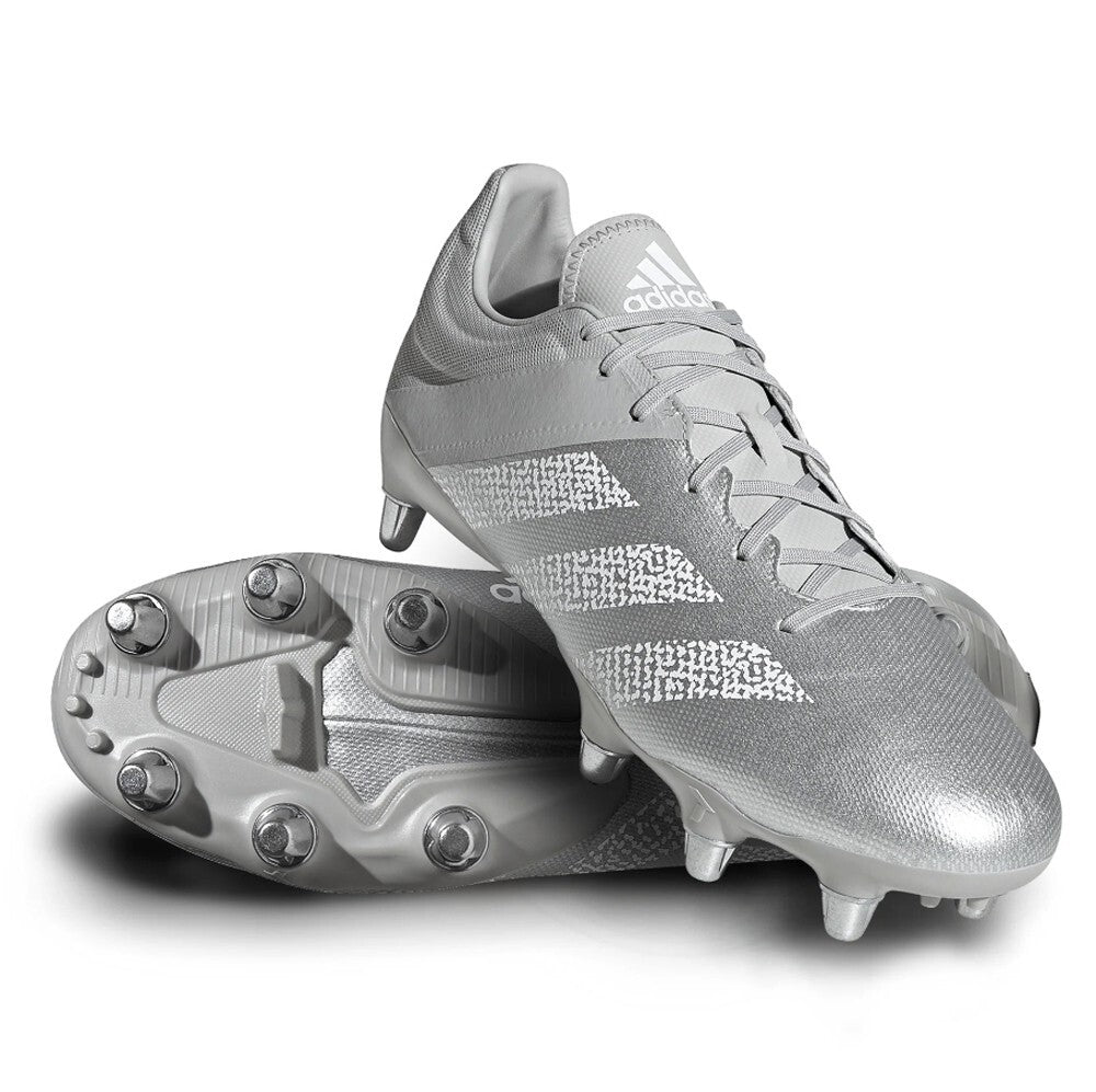 Adidas Unisex Kakari Elite (SG) Rugby Boots / Silver White / RRP £110