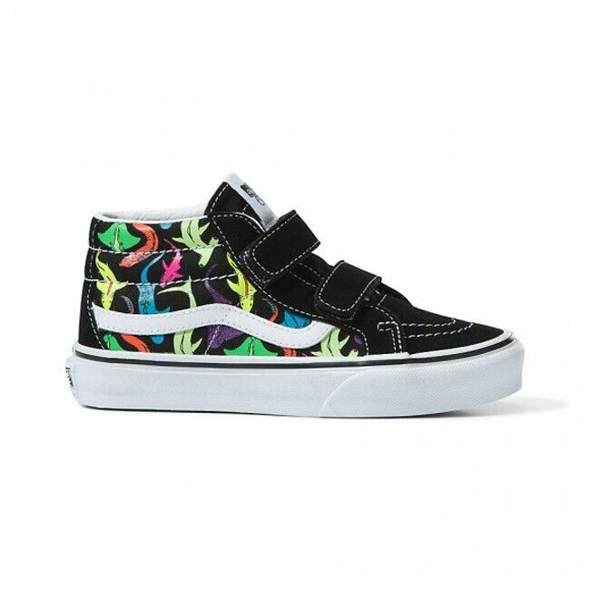 Vans Kids Sk8 Mid 2 Strap Trainers / Black Glow Sharks / RRP £45