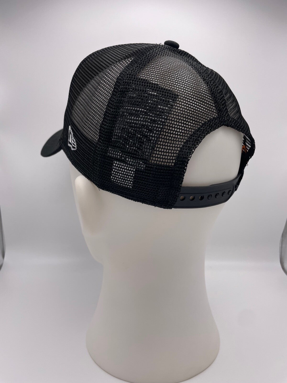 Fresh Ego Kid New Era Varsity Trucker Snapback Hat / Black Orange / RRP £35