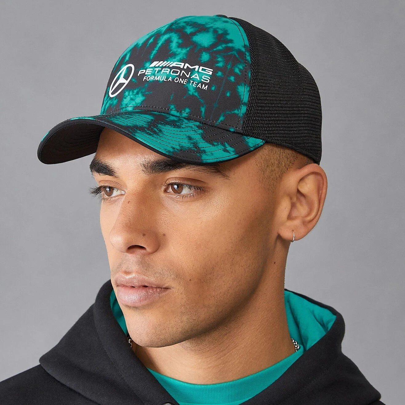 Mercedes Adult AMG F1 Seasonal Trucker Cap / Tie Dye / RRP £37