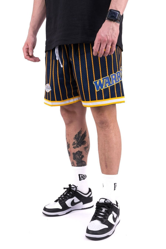 Mitchell & Ness Mens Golden State Warriors Mesh Shorts / Blue Yellow / RRP £75