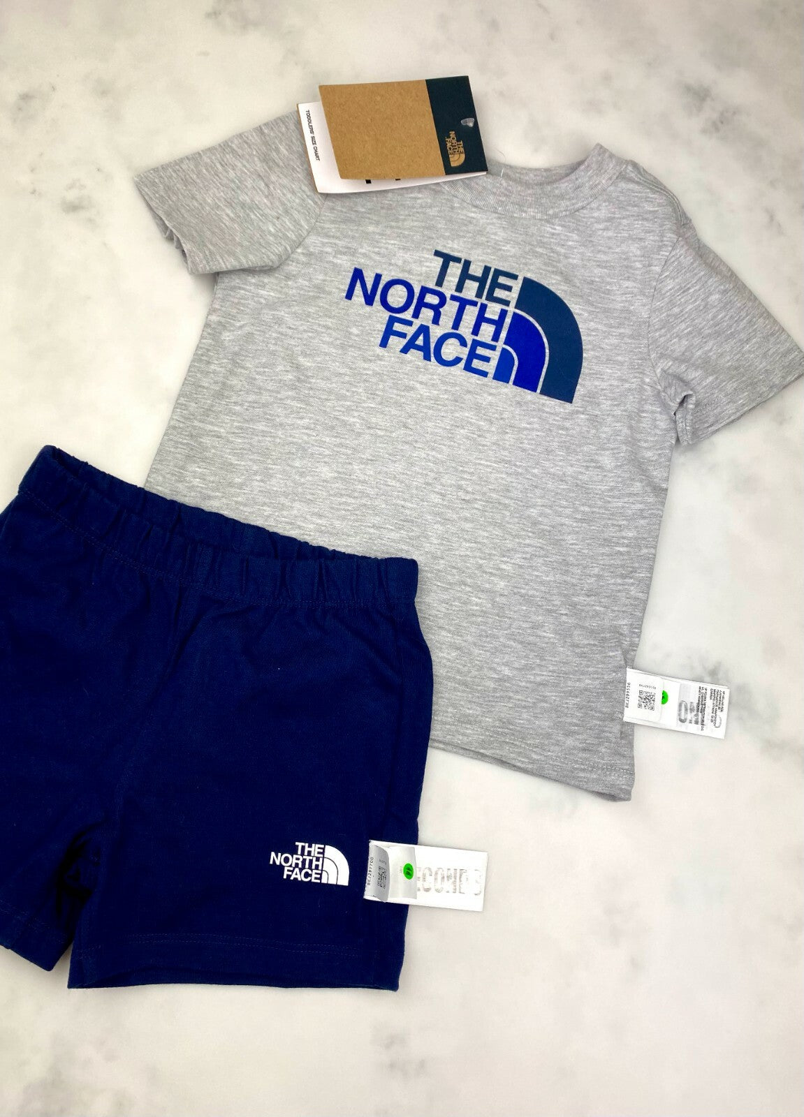 The North Face Toddler Cotton Summer T-Shirt and Short Set Grey Navy / RRP £35