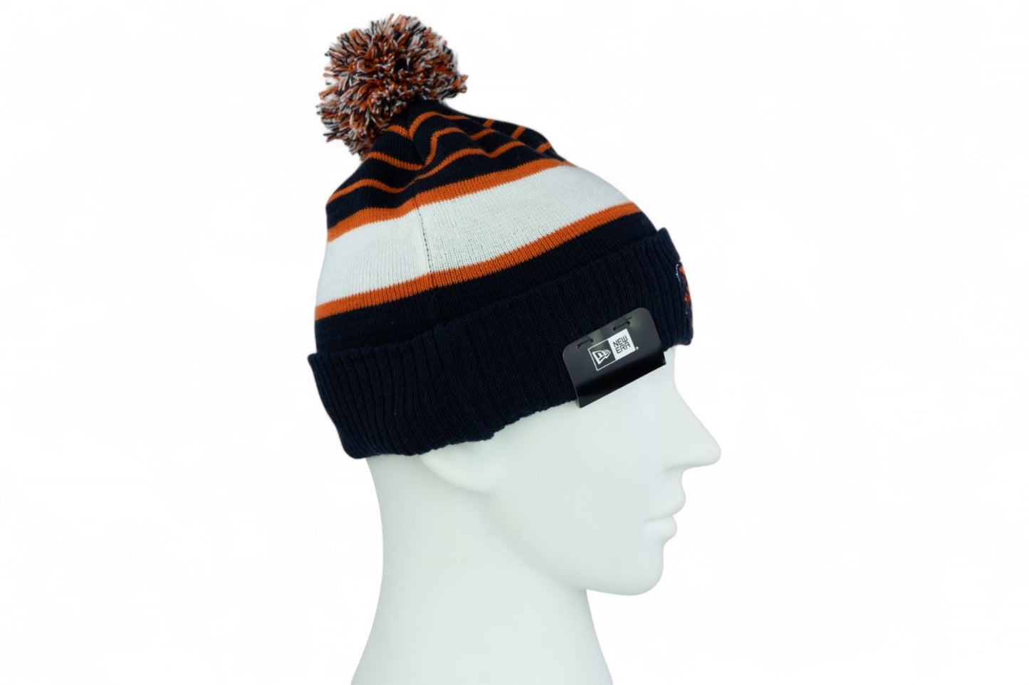 New Era Chicago Bears Team Stripe Knit Hat / Navy Orange / RRP £28