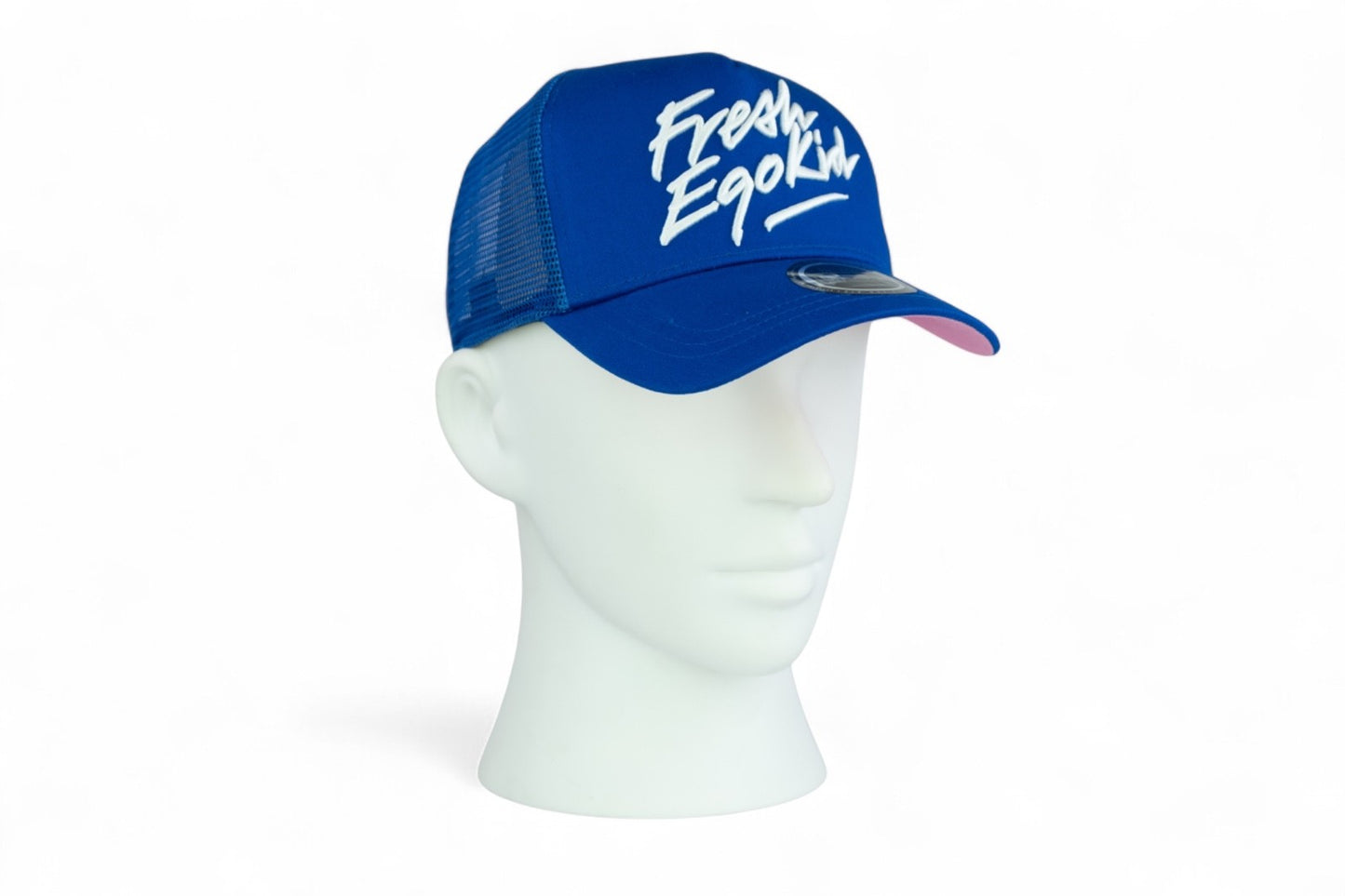 Fresh Ego Kid Script Trucker Cap / Blue White Pink / RRP £35