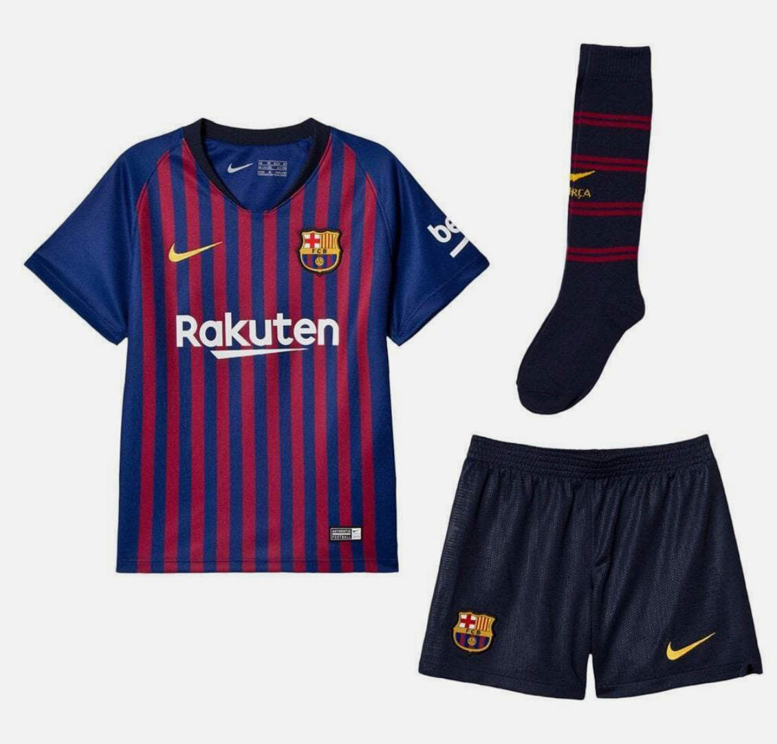 Nike Toddler Barcelona Full Football Kit / Home Blue Red / 18-19 / RRP £40