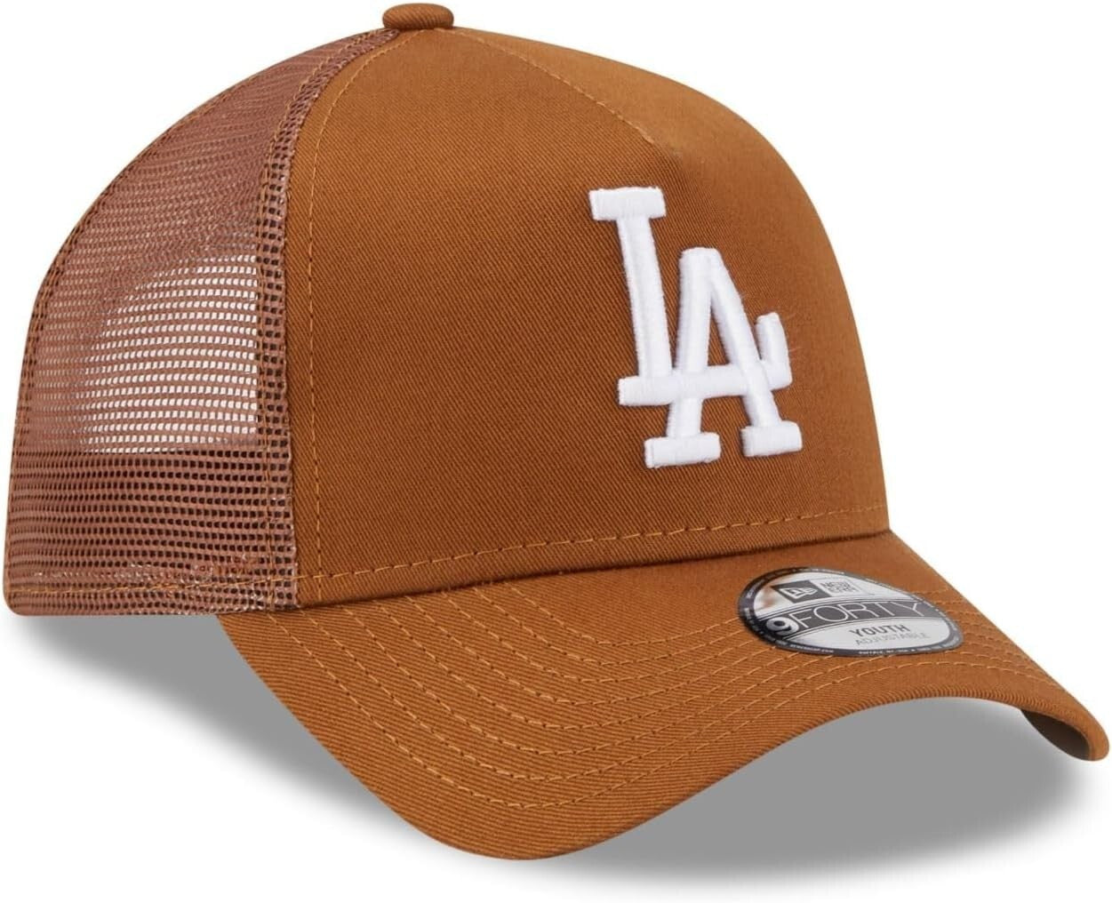 LA Dodgers New Era Kids Essential Trucker / Brown White / £22