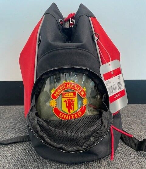 Nike Kids Manchester United Nike Duffle Backpack / BNWT / Black Red / RRP £25