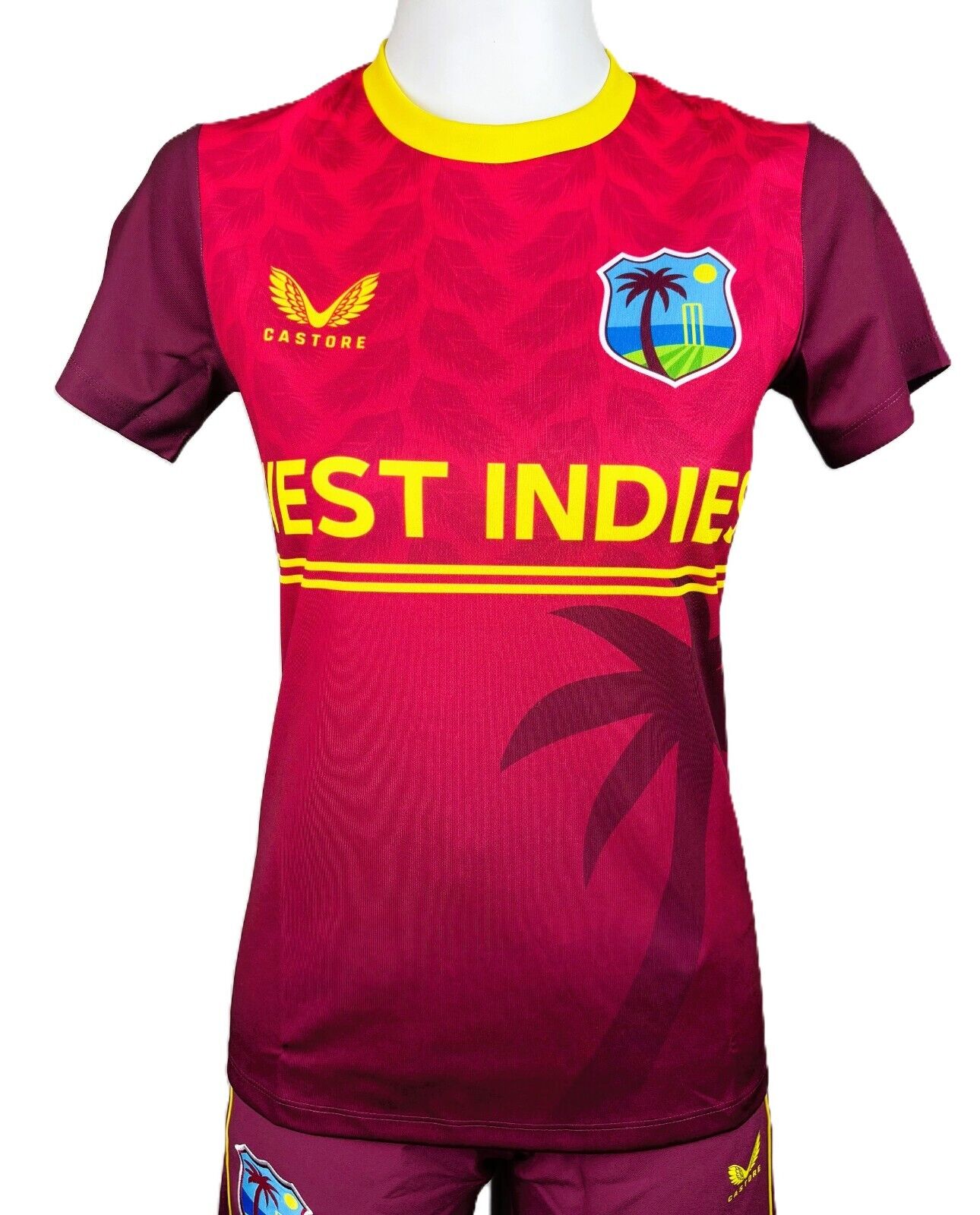 Castore Womens West Indies ODI Take Down Tee / BNWT / Maroon / RRP £60