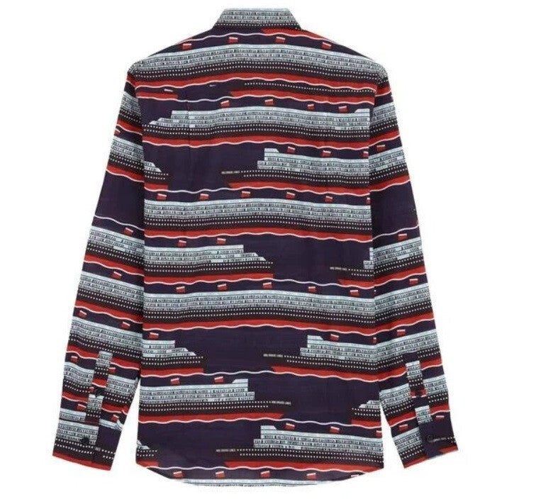 Vilebrequin Light Cotton Shirt / Unisex Caracal / Navy Red / RRP £165