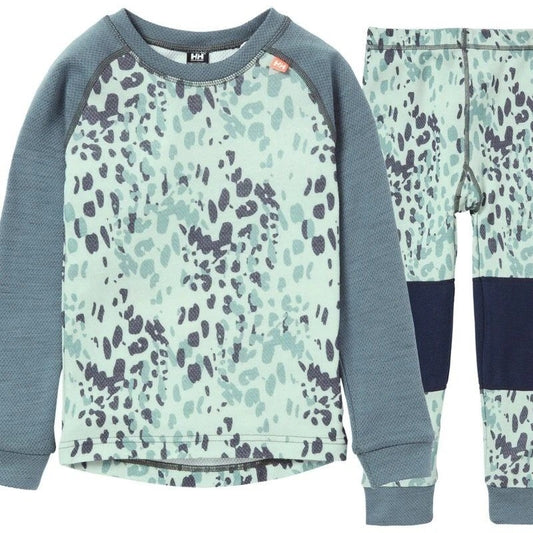 Helly Hansen Kids Graphic Merino Thermal Set / Green / RRP £60