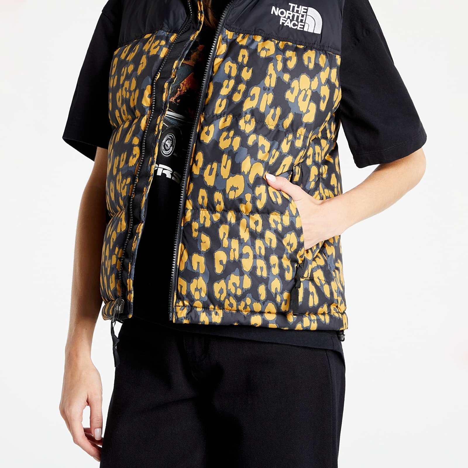 The North Face Womens Print Retro Nuptse Vest / Yellow / RRP £215