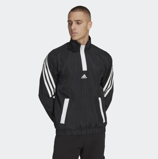 Adidas Mens Future Icon Woven 1/4 Zip Jacket / Black / RRP £50