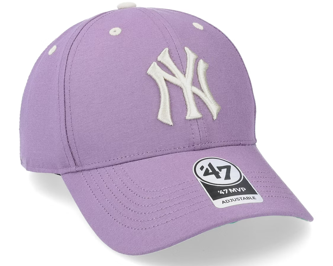 47 Brand New York Yankees MVP Snapback Cap / Light Purple White / RRP £28