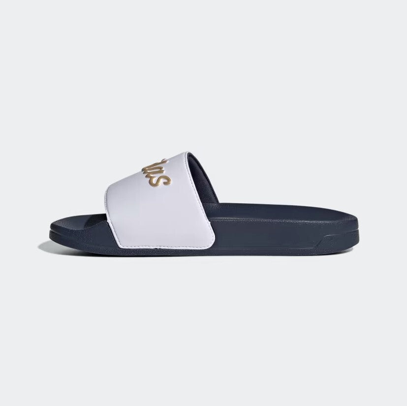 Adidas Women’s Adilette Shower Slides / White Navy Gold / RRP £30