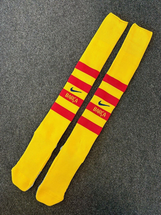 Nike Barcelona Fourth Football Sock / Yellow Red / RRP £16