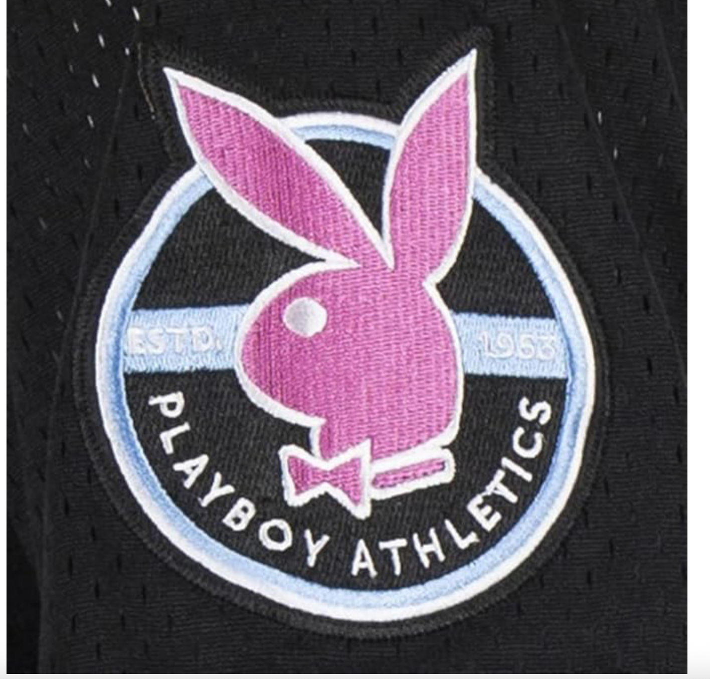 Playboy Mens Vice Mesh Button Down Jersey / Black/Pink/Blue / RRP £35