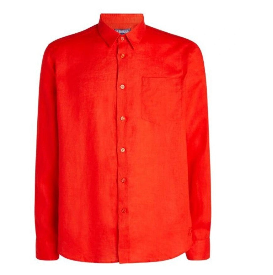 Vilebrequin Mens Linen Shirt / Caroubis / Red / RRP £185