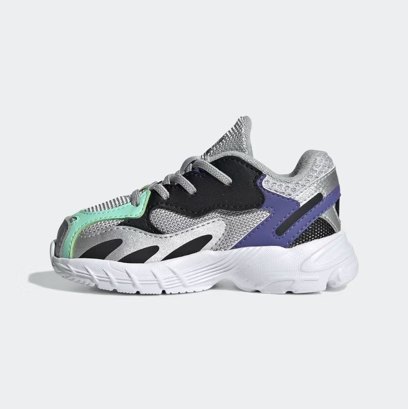 Adidas Toddler Astir Elasticated Trainers / Silver Black / RRP £45