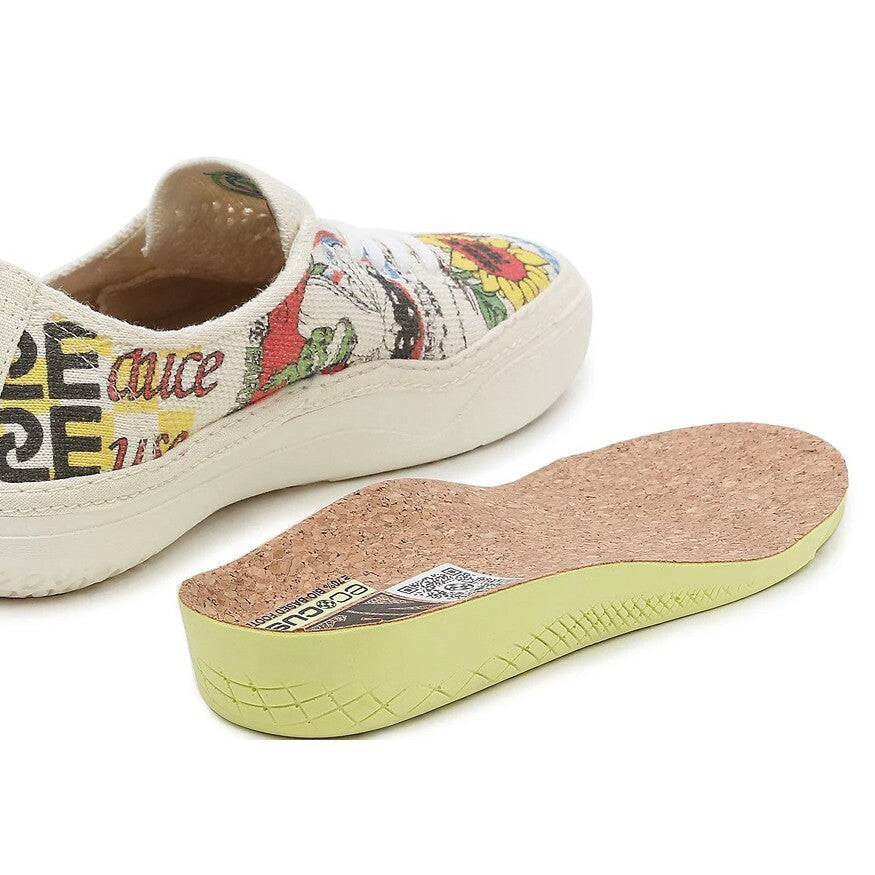 Vans Eco Theory Circle Vee Trainers / Beige Multi / RRP £105