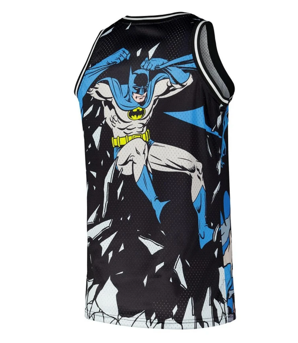 DC Comic Youth Batman Comic Big Print Mesh Jersey Vest / Black / RRP £30