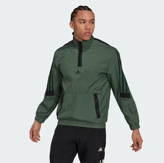 Adidas Mens Future Icon Woven 1/4 Zip Jacket / Green / RRP £50