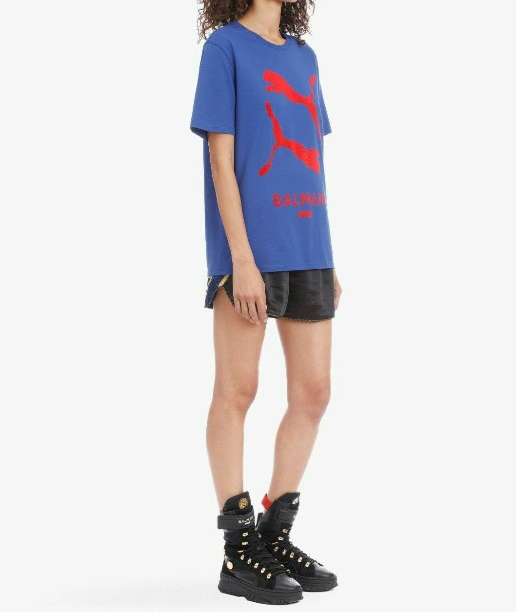 Balmain x Puma Women's Graphic Logo Tee / Blue Red / BNWT / RRP £100